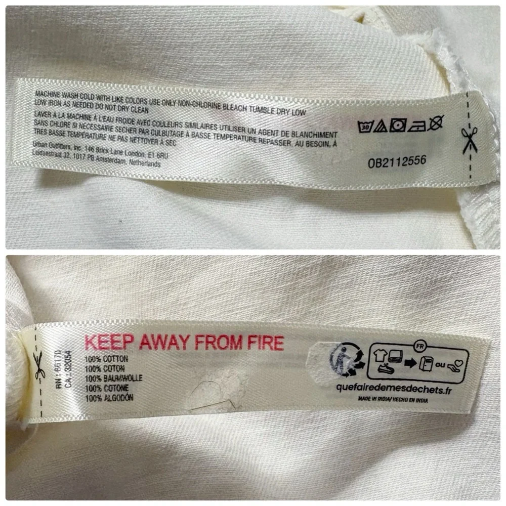 Free People Free-Est Breezy Chic Short Sleeve Mini Dress Wet Plaster Cream White - Picture 11 of 11